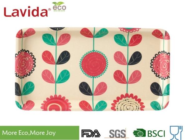 Buy cheap Competitive Price Reusable Customized Eco Natural Bamboo Fiber Tray Pastry Plate Melamine Bread Loaf Tray Cake Tray from wholesalers