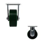 400kg Iron PU Fixed Plate 5 Inch Swivel Casters Double Ball Bearing
