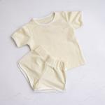 Little Girl Boy Basic White Trim T Shirt Set 100% Cotton Personalized Jersey