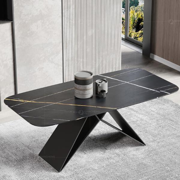 Buy cheap Carbon Steel Leg Marble Stone Top Dining Tables For Bedroom from wholesalers