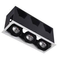 Buy cheap shopping mall rotatable triple heads 3x20W recessed led grille downlight retail product