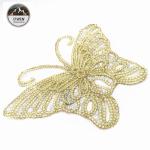 Beautiful Golden Butterfly Iron On Patch , Sequin Washable Animal Iron On