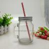 Buy cheap 16oz Glass Mason Jar With Handle and Metal Lid in Straws from wholesalers