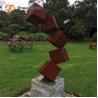 Buy cheap Danger Block Corten Steel Sculpture Rusted Metal Garden Sculptures For Lawn from wholesalers