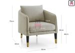 Wood 0.5cbm Fabric Upholstered Easy Chair 64*60*76cm