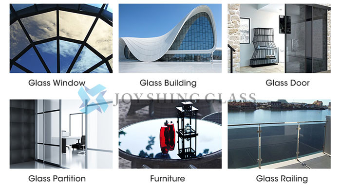 Curved Reflective Float Glass 3mm-22mm Reflective Toughened Coated Glass