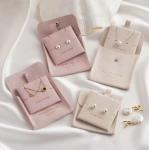 Microfiber Suede fabric Envelope Jewelry Bags Bulk Storage Custom Logo Button