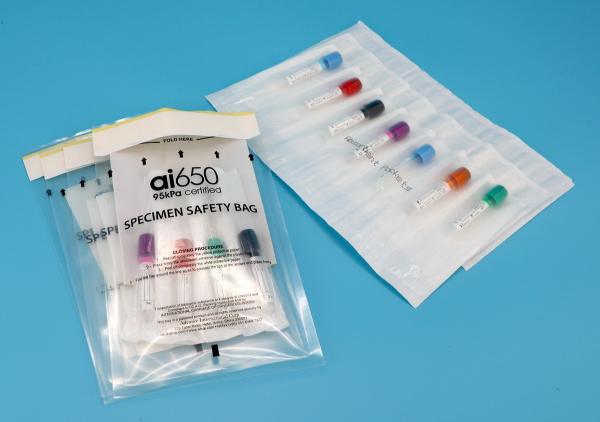Buy cheap 95KPa Oxygen Barrier Biohazard Sample Bags 0.2mm Thickness from wholesalers