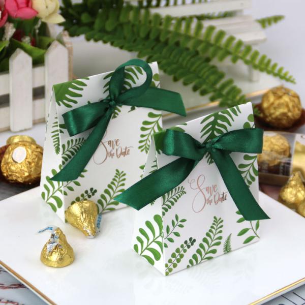 Buy cheap Fresh Green Ribbon Bow Tie Printed Paper Bags Chocolate Packaging 9g/Pcs from wholesalers