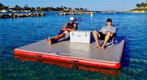 China PVC Inflatable Island Floating Yoga Mat Inflatable Swim Platform Raft on sale
