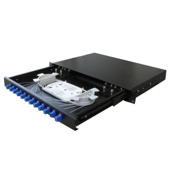 Buy cheap Sliding drawer type Fiber Optic Patch Panel 19'' suitable for SC,FC,ST,LC adapter 12,24,48,96,144 ports from wholesalers