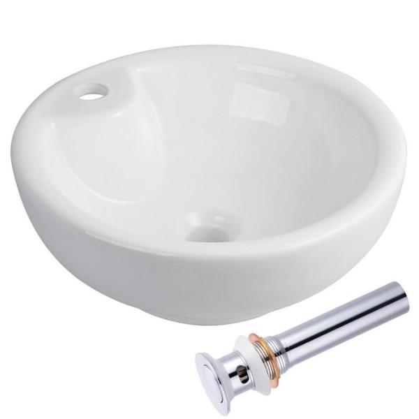 Buy cheap Round Bowl Ceramic Bathroom Sink Bowls , White Porcelain Vessel Sink Home Depot from wholesalers