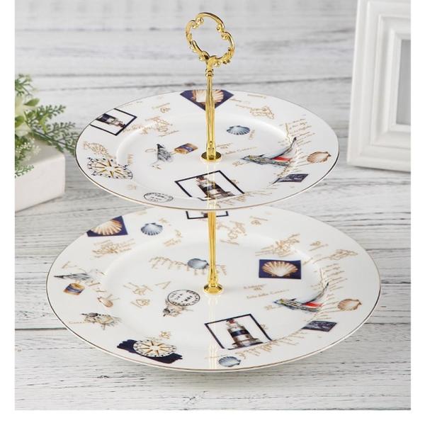 Buy cheap Elegant 2 Layer Cake Stand 27cm Porcelain Serving Set from wholesalers