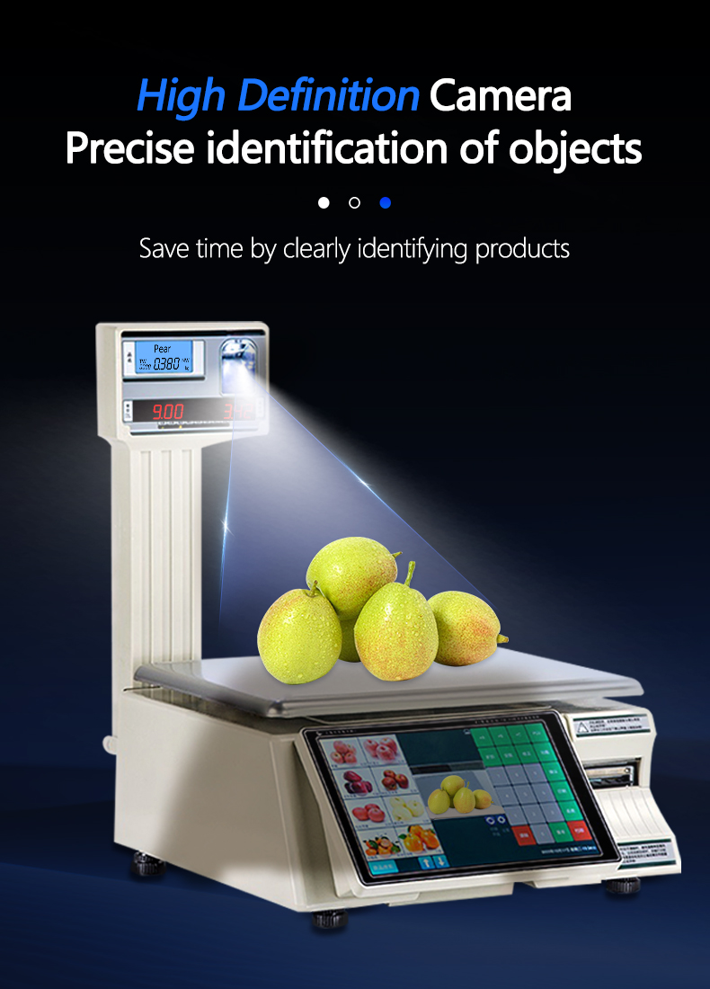 15kg Touch Screen Label Printing Weighing Scale with LED LCD Display and 1*RS232 Port Type