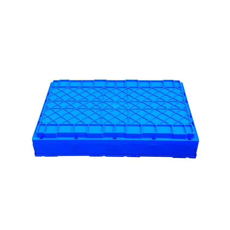 600*400*278 mm Solid Bottom Attached Covers Plastic Collapsible Crates