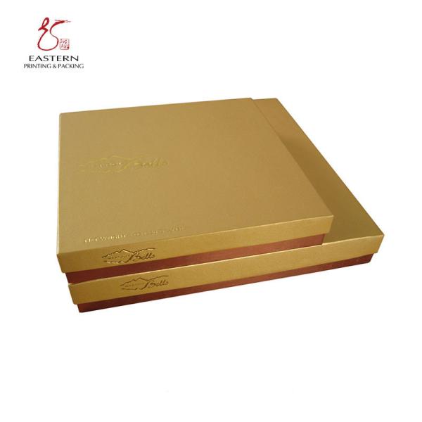 Buy cheap Luxury Made Gold 220mm Length 180mm Width Paper Chocolate Box With Lid from wholesalers