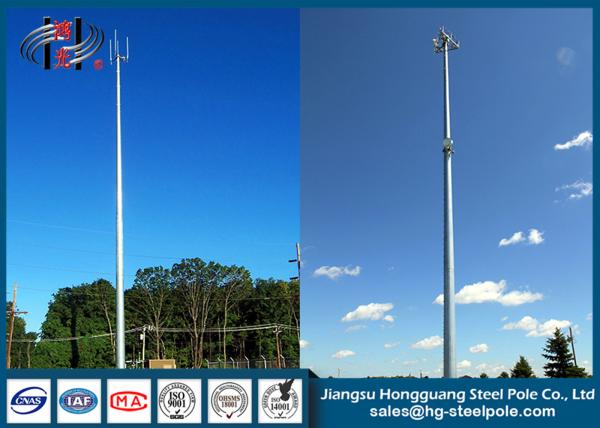 Powder coated Circular Round Self-supporting Steel Tubular Pole , Wi-fi Tower