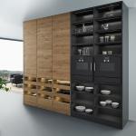 Modern Matte Acrylic Kitchen Cabinets Luxury Black Melamine Kitchen Wall