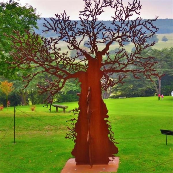 Buy cheap Humanoid Tree Metal Art Statue Rusty Outdoor Corten Steel Sculpture from wholesalers
