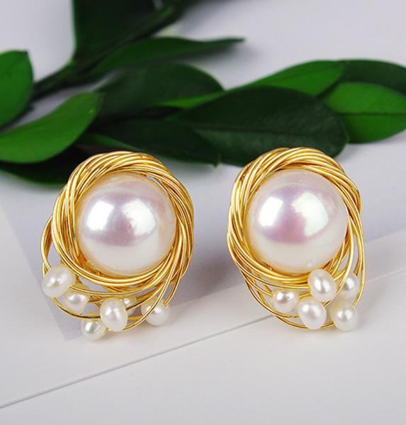 Buy cheap Pearl Earring Set Metal Gold Plated Dangle Earrings Heart Butterfly Hoop Earring Geometric Fashion Pearl Earring Jewelry from wholesalers