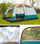 8 to 12 person Tent Triple Camping Tent Three Rooms Family Camping Tents Well