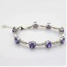 Buy cheap Women Jewelry 925 Silver Created 7x9mm Oval Amethyst Cubic Zircon Tennis Bracelet(B05PURPLE) from wholesalers
