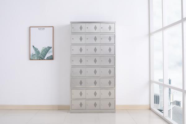 Buy cheap Lockable Stainless Steel Storage Cabinet Twenty Four Doors Smooth Surface from wholesalers