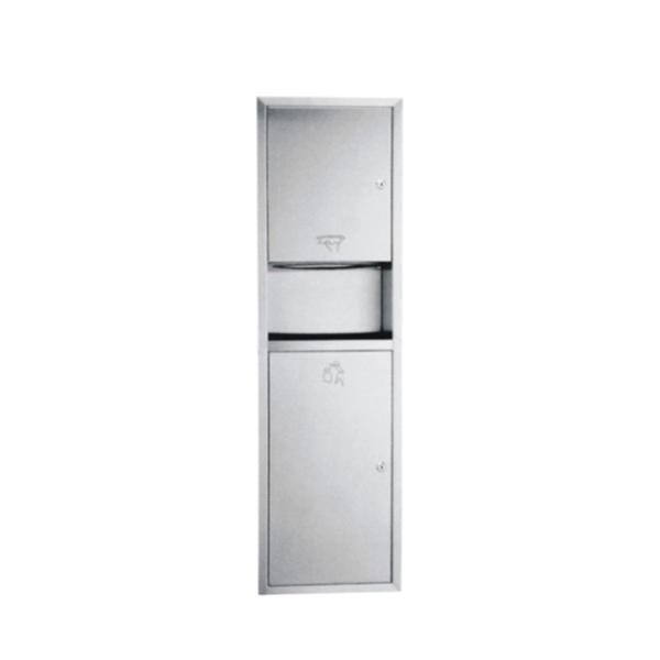 Buy cheap Hotel Bathroom 2 in 1 Wall Mounted 304 Stainless Steel Recess Kit Towel Paper Dispenser Waste Dustbin from wholesalers