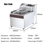 Stainless Steel Deep Fryer 13l Capacity Temperature Range 50-200C for Hotel