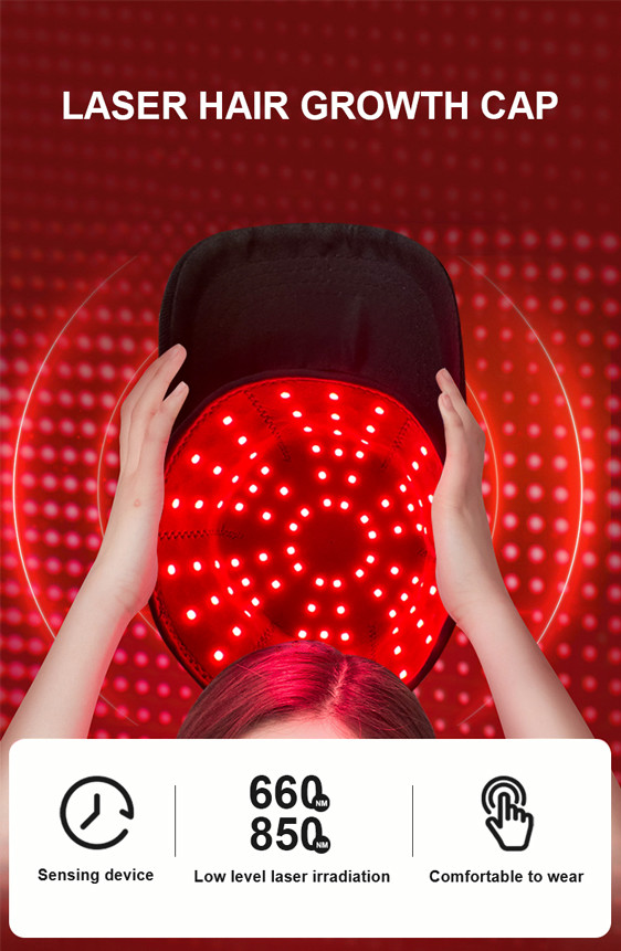 660nm and 850nm Not Heating Red Light Hat with 150 Pieces Led Numbers for Hair Growth