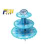 Buy cheap Blue Round Cardboard Cake Display , Offset Printing Paper 3 Tier Cake Stand from wholesalers