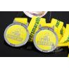 Buy cheap Two Rivers Marathon Custom Sports Medals Raised Metal And Filling Color In Recessed Metal from wholesalers
