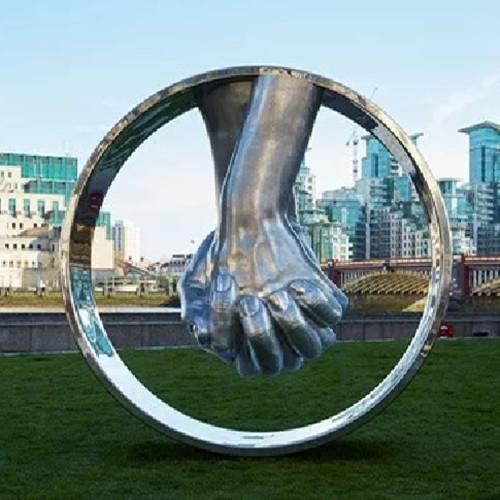 Buy cheap Any Size Decor Modern Metal Statues Stainless Steel Hand Sculptures from wholesalers