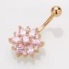Buy cheap Newest flower shaped navel ring zircon belly button ring piercing jewelry from wholesalers