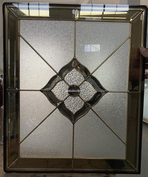25.4mm Thickness 20x20 Inch Brass Caming Stained Decorative Leaded Glass For