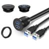 Buy cheap Custom Harness USB3.0 Calbe Car Dashboard Panel Cable Round Head USB3.0 Male To Female Extension Cable Waterproof Cable from wholesalers