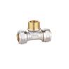 Buy cheap PF5008 Forged Brass Female Compression Tee Nickel Plated 16X1/2x16 26X16X26 from wholesalers