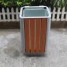 Buy cheap Steel And Recycled Plastic Outdoor Trash Cans Rectangular Outside Waste Bin With Ashtray from wholesalers