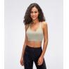 Buy cheap Fitness Sexy Lulu Cross Back Padded Custom Logo Workout Women's Solid Color Sports Bra Top from wholesalers