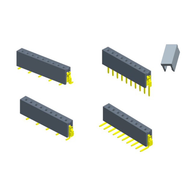 2.0 mm Height 5.8 Single Row Female Header Connector SMT U Type Contact