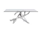 Special Design Stainless Steel Glass Table , Stainless Steel Dining Table CE