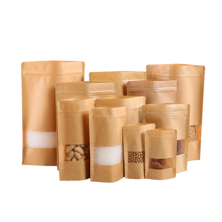 food kraft paper bag Waterproof Stand Up Laminate Kraft Paper Bag For Food Packaging Coffee Bags