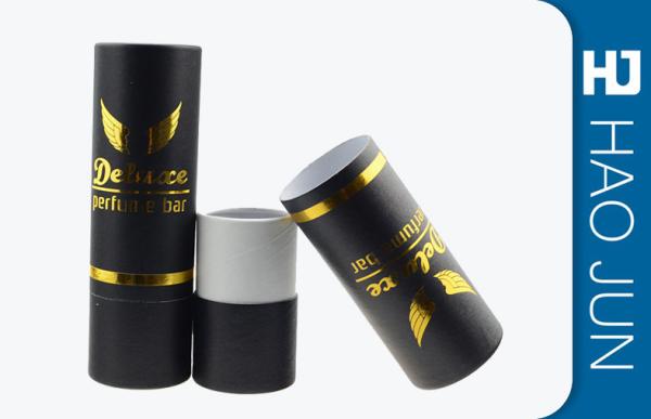 Buy cheap Matt Black Cylinder Cardboard Box Golden Hot Stamping For Perfume Packaging from wholesalers