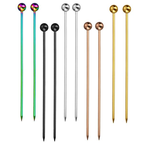 Buy cheap Reusable Cocktail Picks Stainless Steel 18/8 Fruit Stick Bar Tool Metal Cocktail Skewers from wholesalers