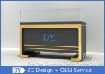 1 / 4 View Beige Wood Glass Jewellery Showroom Furniture With Logo