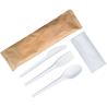 Buy cheap Wholesale Set Of Biodegradable CPLA Disposable Cutlery Composed Of Knife Fork Spoon For Parties Paper Wrapped Tableware from wholesalers