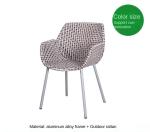 Luxury Aluminum Table And Rattan Chair Sets For High End Outdoor Dining Table