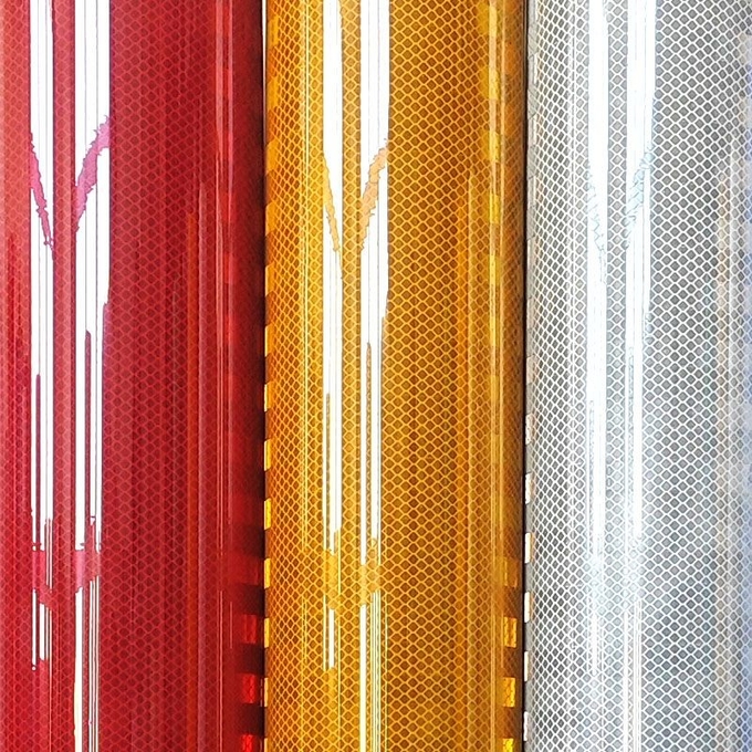 Metallized Silver Micro Prismatic Reflective Sheeting Vinyl Strong Flexibility