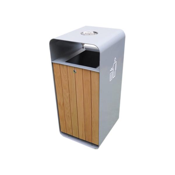 Buy cheap 316 Stainless Steel Outdoor Wooden Trash Can from wholesalers