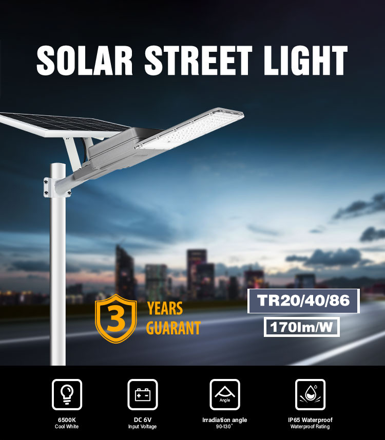 Aluminum Seperated Solar Powered Outdoor Street Lamp Led Street Light DC 300W 400W IP66
